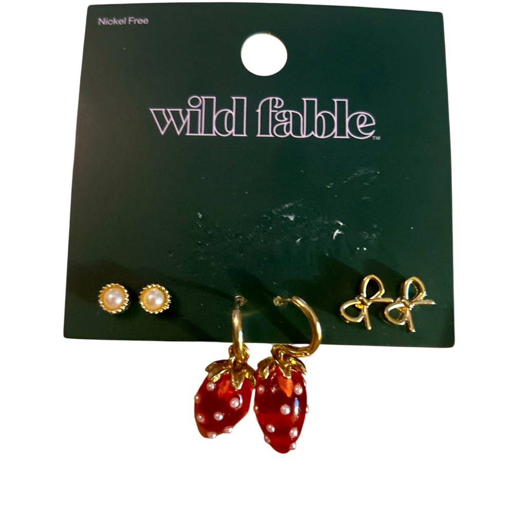 Wild Fable Red and Gold Earring Set - Picture 5 of 5